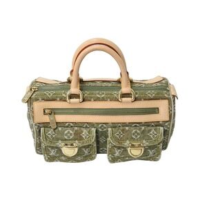 LOUIS VUITTON Neo Speedy Handbag Monogram Denim Khaki Green